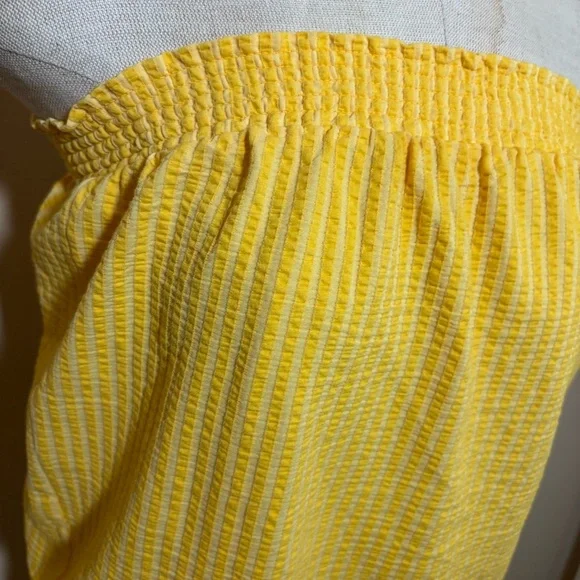 Anthropologie Yellow Strapless Blouse - Picture 2 of 7